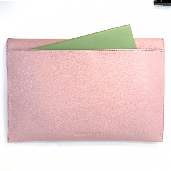 BGents leather Laptop Tablet, Couvert pink, back